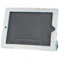Propícia nuvens padrão protetor PU couro Case para Apple iPad 2 - branco + prata