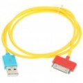 Cabo de carregamento/dados USB para iPhone 4/iPad 2 - amarelo (90 CM comprimento)