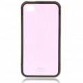 Elegante volta caso protetor c / pano de guarda & Lavagem A tela para iPhone 4 - Pink + preto