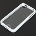 Elegante volta caso protetor c / pano de guarda & Lavagem A tela para iPhone 4 - branco + preto