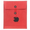 Moda protetora Envelope estilo PU bolsa saco de couro para iPad 2 - vermelho