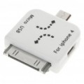 Mini/Micro USB adaptador para iPad/iPhone - branco