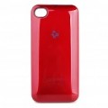 1400mAh recarregável externa da bateria volta caso com pano de limpeza para iPhone 4 - vermelho
