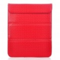 Elegante protetor PU caso saco de couro para iPad 2 - vermelho