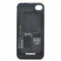 FM01-A Unique Dual SIM Dual Standby bateria protetora Back Case para iPhone 4 - preto