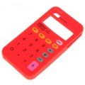 Exclusivo calculadora estilo Silicone volta caso protetor para iPhone 4 - vermelho