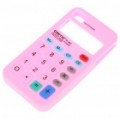 Exclusivo calculadora estilo Silicone volta caso protetor para iPhone 4 - Pink