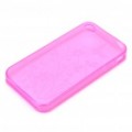 Flores e borboleta padrão TPU volta caso protetor para iPhone 4 - transparente Deep Pink elegante
