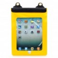 Caso de saco impermeável com fone de ouvido para iPad/iPad 2 - amarelo