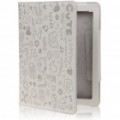 Bonito Cartoon padrões PU couro Wake-Up/Sleep Smart Cover para iPad 2 - cinza