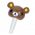 Bear Style 3.5 mm Earphone Jack anti-pó Kit - Brown