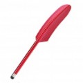 Alumínio Alloy estilo de penas de ganso Capacitiva Touch Screen caneta Stylus - vermelho