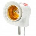 2-Flat-Pin Plug adaptador de lâmpada E27 c / Switch (220V AC)
