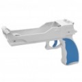 Plástico Motion Plus função Laser Gun para Wii Remote e Nunchuck - branco + azul