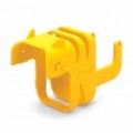 Elegante caixa protectora do adaptador de alimentação + enrolador de cabo + titular para iPhone 4S - amarelo