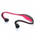 Moda Bluetooth Stereo Handsfree Headset fone de ouvido com microfone - preto + vermelho