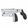 2-em-1 Game Gun tiro com Motion Plus função para Wii Remote - prata + preto