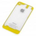 Substituição transparente volta capa Case para iPhone 4S - amarelo