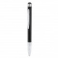 2-em-1 caneta de tela capacitiva + preto de tinta caneta esferográfica - preto + prata