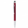 2-em-1 caneta de tela capacitiva + preto de tinta caneta esferográfica - vermelho escuro
