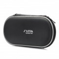 Protetor PU couro transportando bolsa com Carabiner Clip para PS Vita - preto