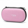 PU couro transportando bolsa de protecção com Carabiner Clip para PS Vita - Pink