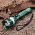 Cree Q5 320LM 3-modo luz branca Zoom Foco ajustável LED lanterna - verde-escuro (1 x 18650)