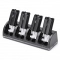 Carregador Dock Stand + 4 x 2800mAh Battery definido para Nintendo Wii controlador remoto - preto