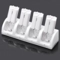 Carregador Dock Stand + 4 x 2800mAh Battery definido para Nintendo Wii controlador remoto - branco