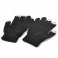 Universal Touch Screen inverno luvas para iPhone / iPad / iPod - Black + luz verde (par)