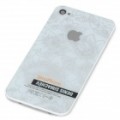 Substituição flor padrão bateria volta capa para iPhone 4 - branco + prata