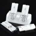 Bateria Dual USB Charging Dock Station c / 4 pilhas recarregáveis 2800mAh x pacotes para Wii