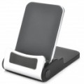 ABS portátil dobrável Stand titular para iPad / iPhone - preto + prata