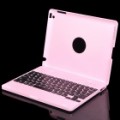 Bluetooth v 3.0 82-chave teclado Case para iPad 2 - Pink (3.0 ~ 0.25 / Standby Time-6 meses)