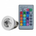 E27 3W 1-LED multicolorido RGB lâmpada c / controle remoto (AC 85 ~ 265V)