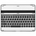 Recarregável Bluetooth v 3.0 78-chave Wireless teclado para iPad 2 - preto + prata