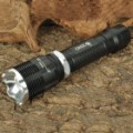 NOVO-655 Cree XR-E Q5 300 lúmen 3-modo luz branca Zoom lanterna LED c / cinta - preto (1 x 18650)