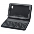 Impermeável 82-chave Wireless Bluetooth v 3.0 teclado c / Case de couro PU para iPad 2 / iPad novo