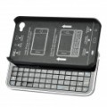Recarregável Bluetooth 50-Key QWERTY teclado Hard Case para iPhone 4 / 4S - Black