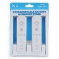 2 * 1800mAh baterias recarregáveis + azul luz dupla cobrança da doca para Wii