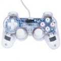 Dual Shock USB 2.0 dispensando controlador Gamepad para PC (branco transparente)