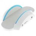 Docking Station com luz azul para PS3 Slim - branco + azul
