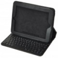 Bluetooth v 2.0 2.4 GHz Wireless teclado com protetor PU couro Case para Apple iPad - Black