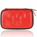 Protecção elegante transportando bolsa com alça de mão + pano de limpeza para Nintendo 3DS - vermelho
