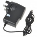 Adaptador de alimentação/carregador de viagem UK tipo para Nintendo 3DS - preto (85 ~ 265V)