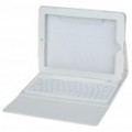Bluetooth v 2.0 2.4 GHz Wireless teclado com protetor PU couro Case para Apple iPad - branco