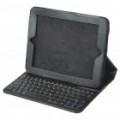 Sem fios Bluetooth teclado com dobradura couro Case para iPad (preto)