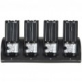 Carregador Dock Stand + 4x bateria definido para Nintendo Wii controlador remoto - preto