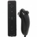 Nunchuk e 2-in-1 Remote Controlador Bundle Kit com capa de silicone para Nintendo Wii - Black