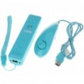 Remoto com luva de Silicone & MotionPlus + Nunchuck controlador definido para Wii - azul (2 x AA)